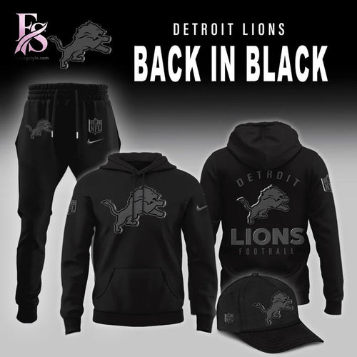 2026 Back In Black Detroit Lions Hoodie