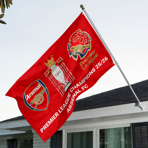 Arsenal FC Premier League Champions 25/26 3D Double-side House Flag – HOATT18146