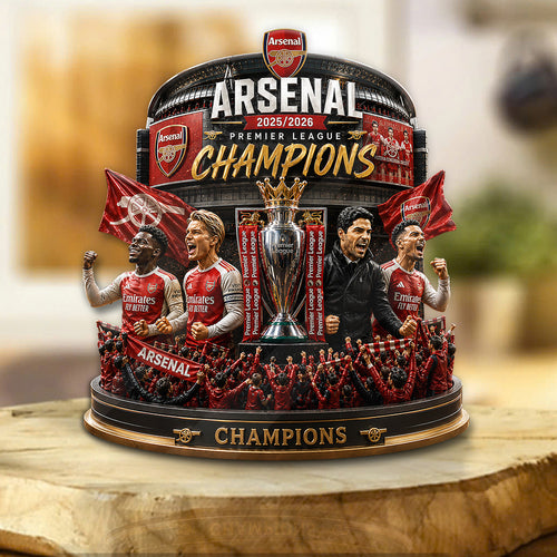 Arsenal FC Premier League Champions 25/26 Custom Shape Acrylic Plaque – GNE6588