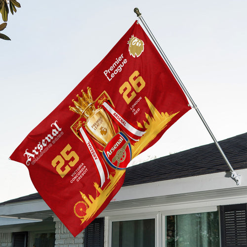 Arsenal FC Premier League Champions 25/26 3D Double-side House Flag – GNE6698