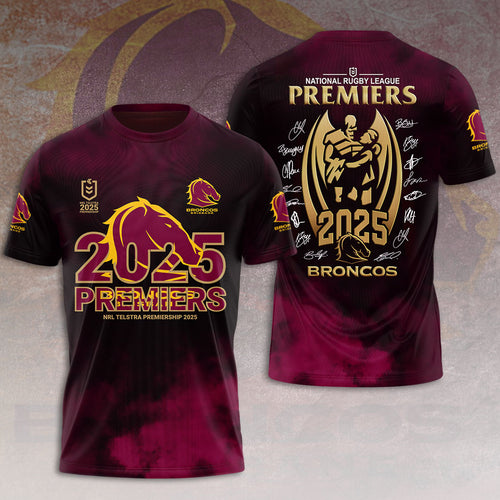 Brisbane Broncos 2025 NRL Premiers 3D Apparel – HOATT13593