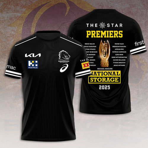 Brisbane Broncos 2025 NRL Premiers 3D Apparel – HOATT13905