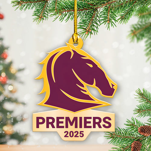 Brisbane Broncos 2025 Premiership Custom Shape 2-sided Acrylic Ornament โ TANTN17160