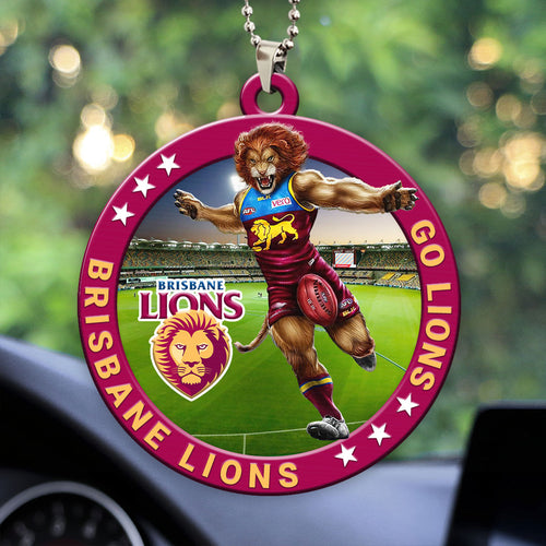 Brisbane Lions Custom Shape 2-sided Acrylic Car Ornament โ HOATT13286
