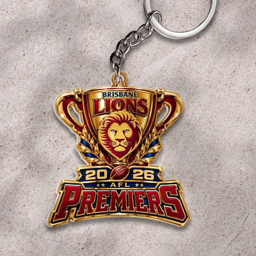 Brisbane Lions 2026 AFL Premiers Custom Shape 2-sided Keychain – HOATT21346