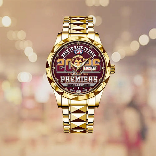 Brisbane Lions 2026 AFL Premiers Alloy Luxury Quartz Watch – TMTHU10083