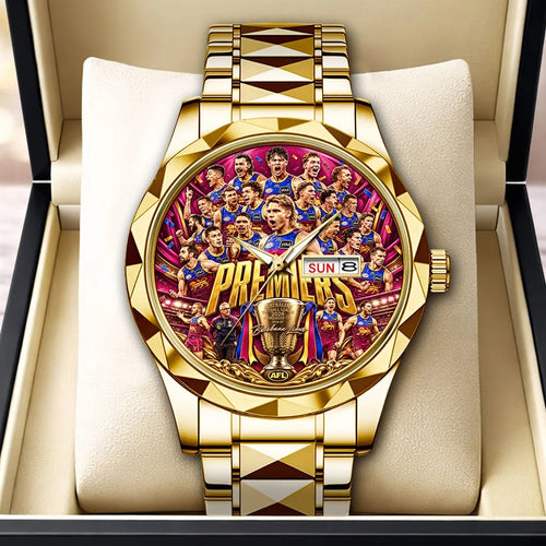 Brisbane Lions 2026 AFL Premiers Alloy Luxury Quartz Watch – HOATT26705
