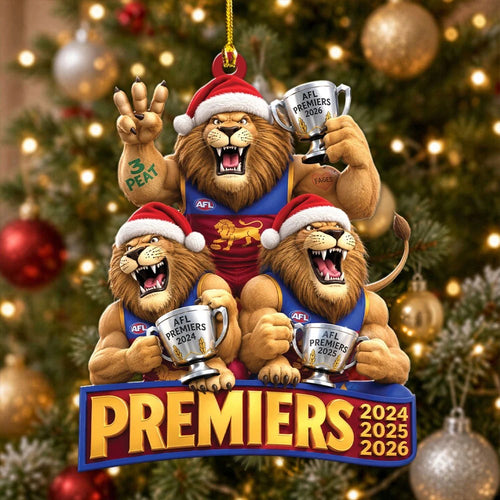 Brisbane Lions 2026 AFL Premiers Custom Shape 2-side Printed Acrylic Ornament โ MAITM15274