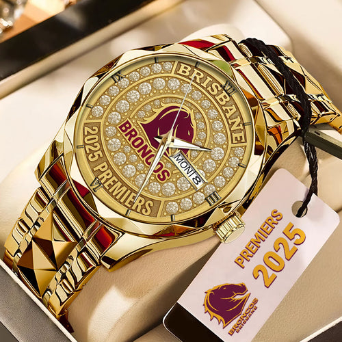 Brisbane Broncos 2025 NRL Premiers Alloy Luxury Quartz Watch – HOATT13778