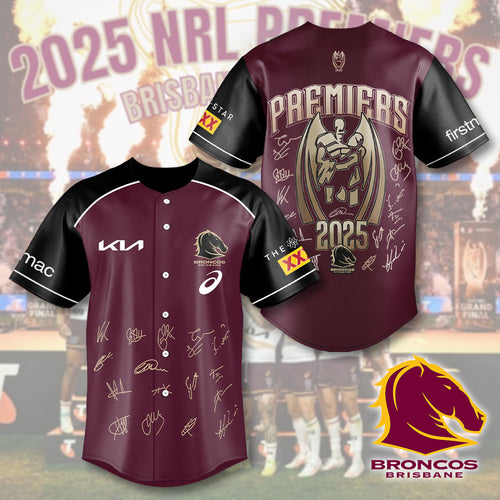 Brisbane Broncos 2025 NRL Premiers Baseball Jersey – HOATT14059