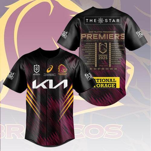 Brisbane Broncos 2025 NRL Premiers Baseball Jersey – HOATT13883