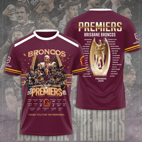 Brisbane Broncos 2025 Premiership 3D Apparel – TANTN17469