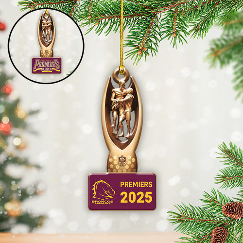 Brisbane Broncos 2025 Premiership Custom Shape 2-sided Acrylic Ornament โ TANTN17157