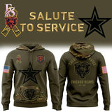 Chicago Bears 2025 Salute to Service Army Hoodie