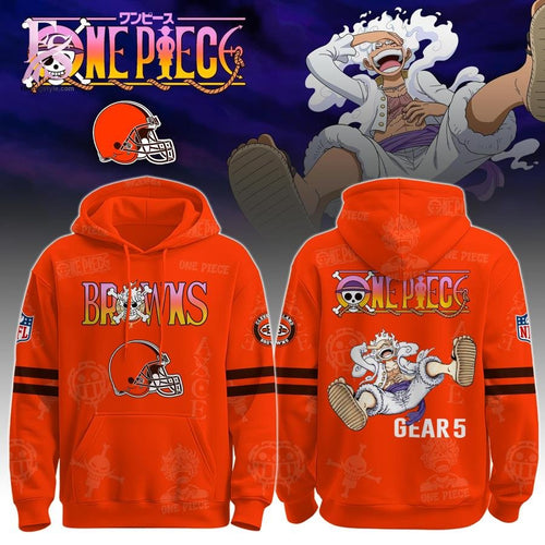 Cleveland Browns x Luffy Gear 5 Type Beat Hoodie