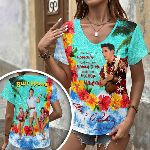 Elvis Presley 3D Women's V-Neck T-Shirt – HOATT18208