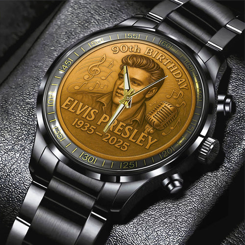 Elvis Presley Black Stainless Steel Watch – TANTN 14025