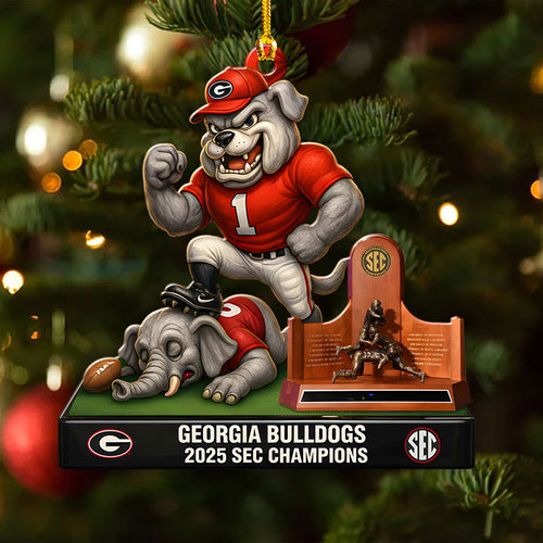 Georgia Bulldogs Football 2025 SEC Champions Custom Shape 2-sided Acrylic Ornament โ HOATT15019