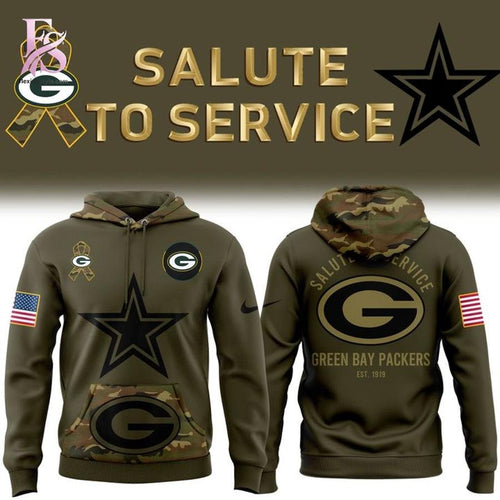 Green Bay Packers 2026 Salute to Service US Army 250 Hoodie