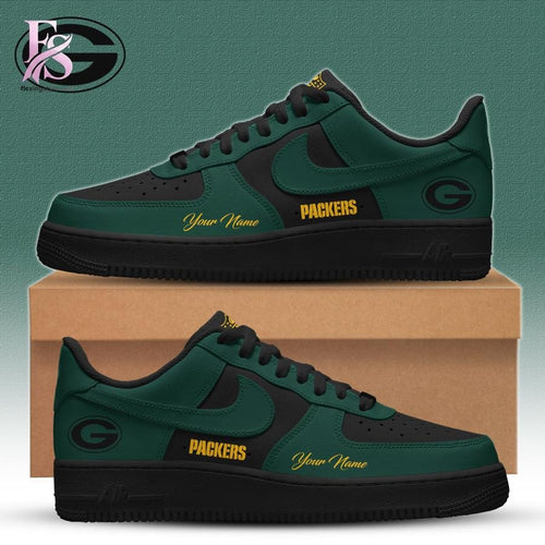 Green Bay Packers Black in Black Air Force Shoes