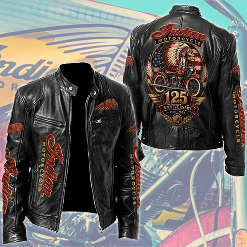 Indian Motorcycle 125th Anniversary Motorcycle Leather Jacket – TMTHU10122