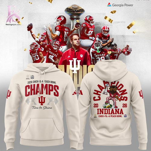 Indiana Hoosiers Champions 2025 Peach Bowl Hoodie