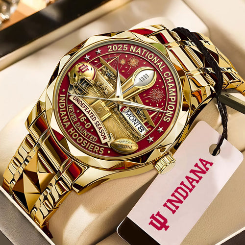 Indiana Hoosiers Football 2025 National Champions Alloy Luxury Quartz Watch – HOATT15844