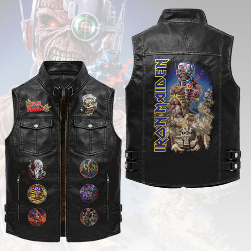 Iron Maiden Premium 2D Sleeveless Leather Vest – HOATT18410