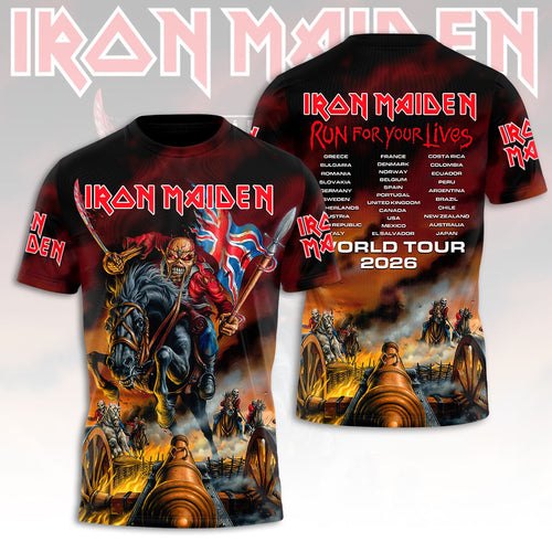 Iron Maiden World Tour 2026 3D Apparel – HOATT18256
