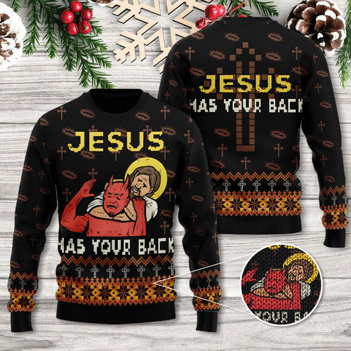 Jesus Has Your Back Ugly Sweater – TANTN17491