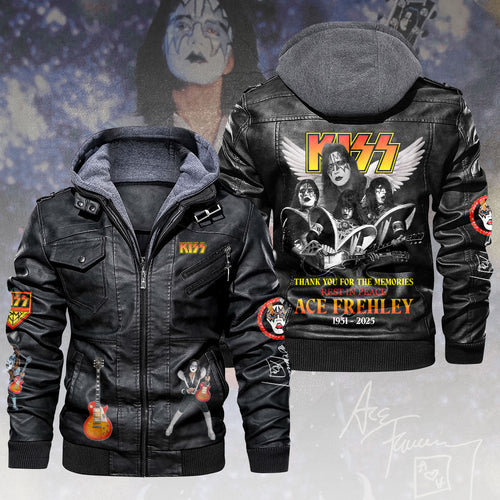 KISS x Ace Frehley 2D Leather Hooded Jacket – HOATT14011