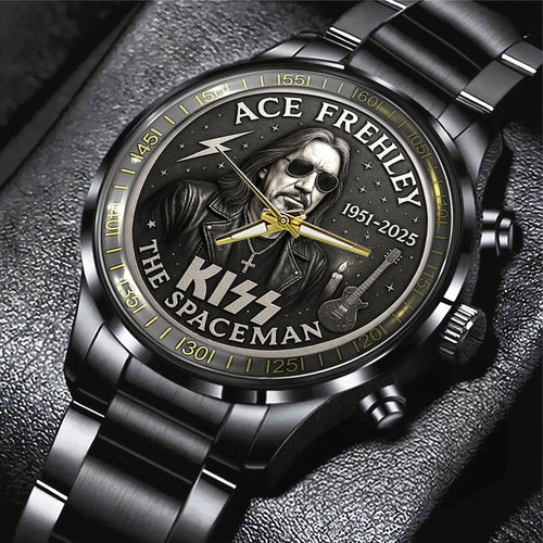 KISS x Ace Frehley Black Stainless Steel Watch – MAITM13503