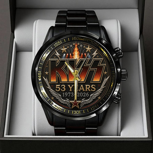 KISS 53 Years Anniversary Black Stainless Steel Watch – TANTN24554