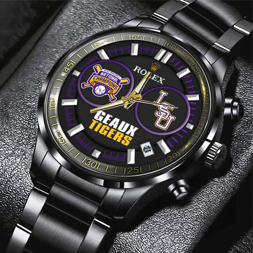 LSU Tigers Baseball 2025 National Champions x Rolex Black Stainless Steel Watch – MAITM 11846