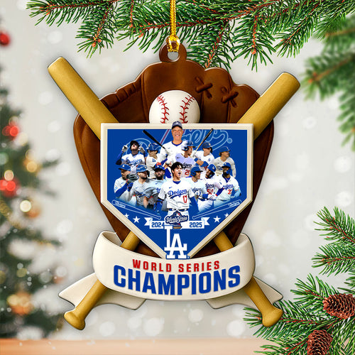 Los Angeles Dodgers 2025 World Series Champions Custom Shape 2-sided Acrylic Ornament โ HOATT14493