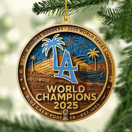 Los Angeles Dodgers World Series 2025 Custom Shape 2-sided Acrylic Ornament โ TANTN18551