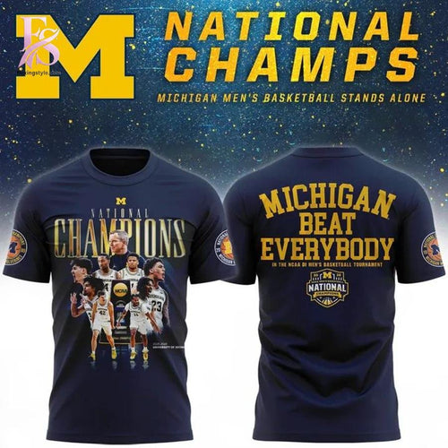 Michigan Wolverines basketball 2026 National Champions Locker Room Style T-Shirt