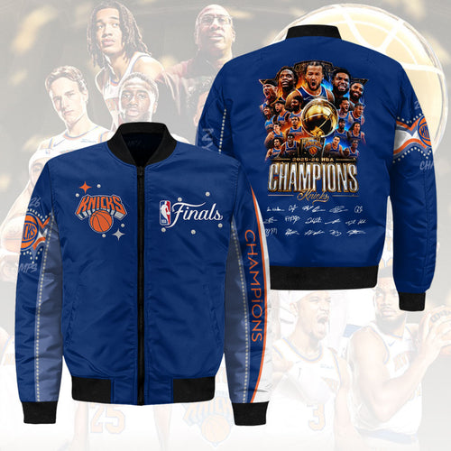 New York Knicks 2026 NBA Finals Champions 3D Bomber Jacket – HOATT19036