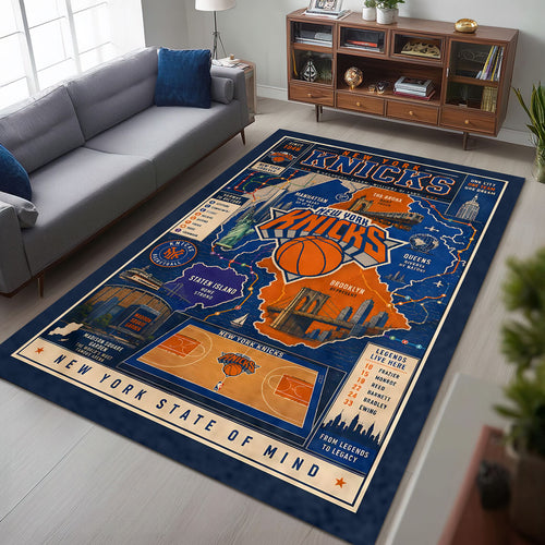 New York Knicks 2026 NBA Finals Champions Rectangular Rug – HOATT19503