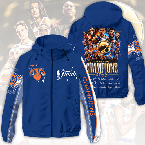 New York Knicks 2026 NBA Finals Champions 3D Windbreaker Jacket – HOATT18952