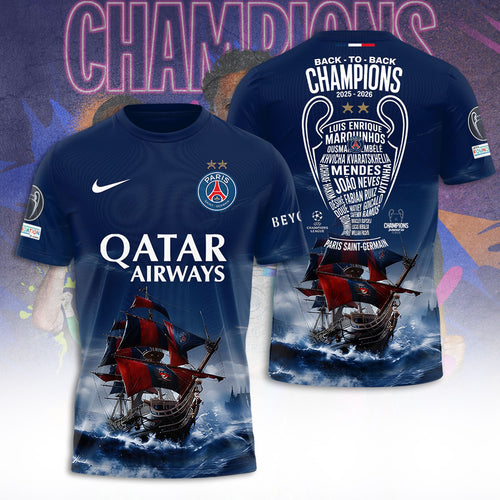 Paris Saint-Germain Champions of Europe 25/26 3D Apparel – TANTN23480
