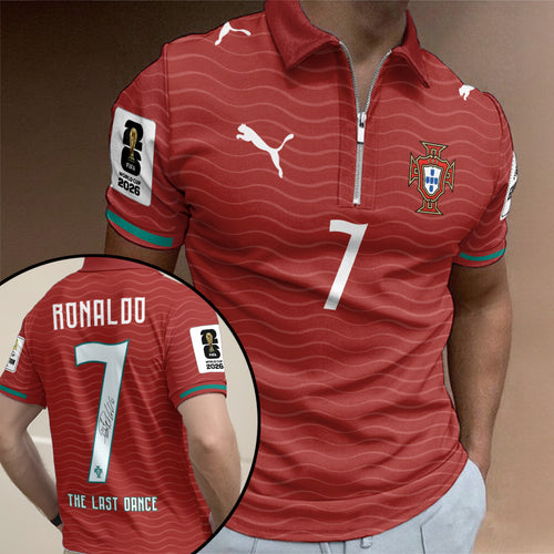 Portugal National Team x Cristiano Ronaldo Zip Polo Shirt β TANTN24135