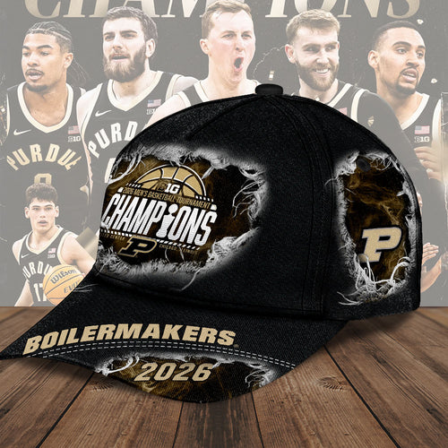Purdue Boilermakers 2026 Big Ten Men's Basketball Conference Tournament Champions Classic Cap – TMTHU4434