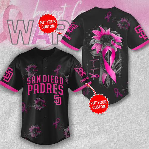 Personalized San Diego Padres x Breast Cancer Awareness Baseball Jersey – MAITM12935