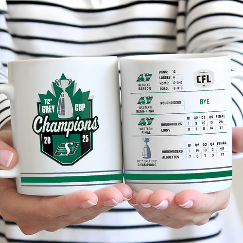 Saskatchewan Roughriders 2025 Grey Cup Champions Ceramic Mug – MAITM13861