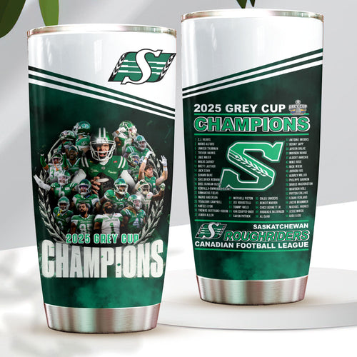 Saskatchewan Roughriders 2025 Grey Cup Champions Tumbler Cup – HOATT14727