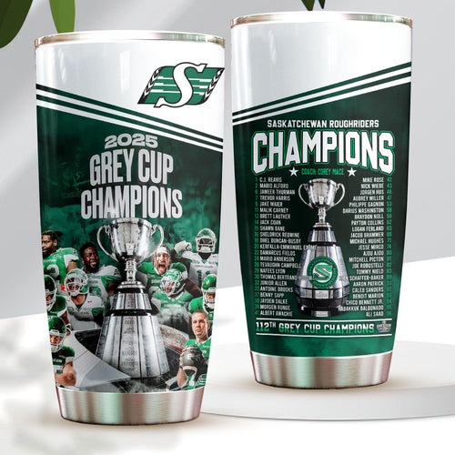 Saskatchewan Roughriders 2025 Grey Cup Champions Tumbler Cup – HOATT14741