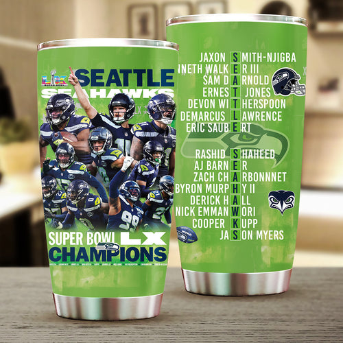Seattle Seahawks 2025 Super Bowl LX Champions Tumbler Cup – TMTHU3914