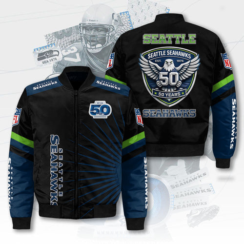 Seattle Seahawks 50th Anniversary 3D Bomber Jacket – TMTHU3712