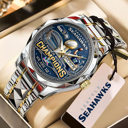 Seattle Seahawks Super Bowl LX Champions Alloy Luxury Quartz Watch – MAITM14780